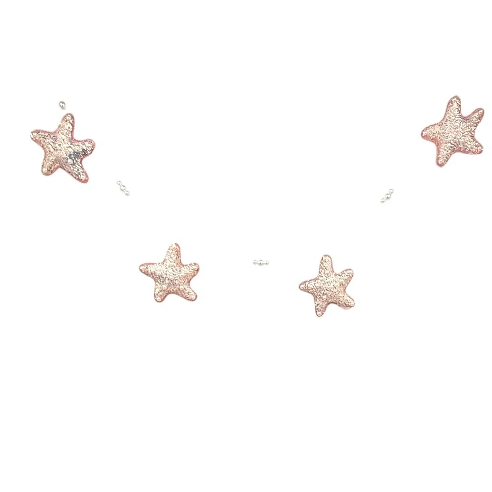 December Diamonds Coral Pink Sequin Starfish Garland Pearl‎ Beach 2 packs